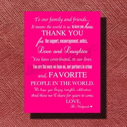 Supreme The Original Custom Designed Wedding Reception Thank You Note Request Something Order Made Just