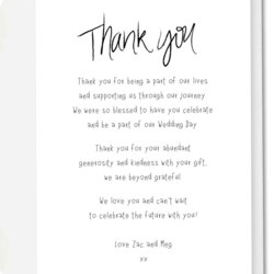 Cool Thank You Note Template Wedding Card Wording Ideas