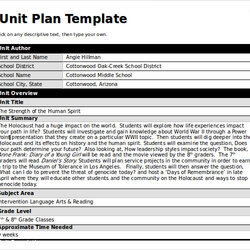 Admirable Free Sample Unit Lesson Plan Templates In Ms Word Template Source