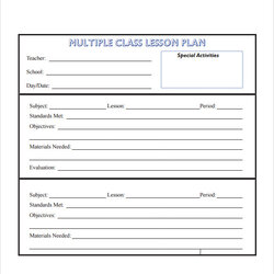 Free Sample Lesson Plan Templates In Ms Word Template Unit Class Complex