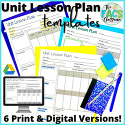 Terrific Unit Lesson Plan Template Editable Original