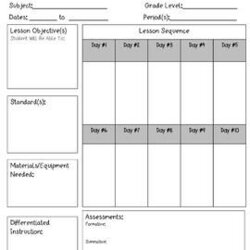 Great Unit Lesson Plan Template Editable In Templates School