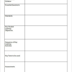 Tremendous Free Sample Unit Plan Templates In Ms Word Template To Download