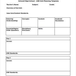 Spiffing Lesson Plan Template Free Word Document Downloads Unit Templates