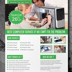 High Quality Computer Repair Flyer Template Free Download Info Service