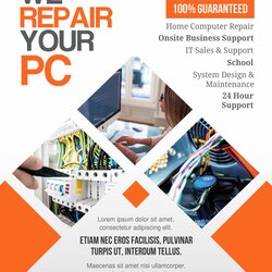 Smashing Computer Repair Flyer Template Free Download Collection Source