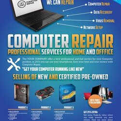 Admirable Computer Repair Flyer Templates Template Flyers Services