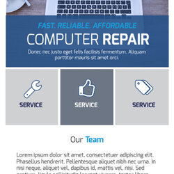 Wonderful Computer Repair Flyer Template Documents Blue