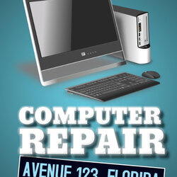 Computer Repair Flyer Template Templates Flyers Poster Screen Ts
