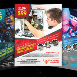 Out Of This World Computer Repair Flyer Templates Free Premium Downloads Template Vector Flyers