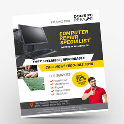 Excellent Computer Mobile Repair Flyer Examples Format Template Poster Specialist Flyers Services