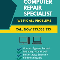 Superlative Computer Repair Flyer Services Pamphlet Templates Vinyls Problems