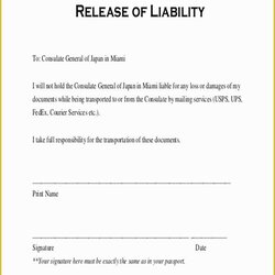 Super Free General Release Form Template Of Sample Liability Documents Waiver Agreement In