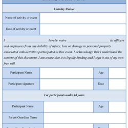 Terrific Printable Sample Liability Release Form Template Donation Request Waiver Injury Personal Forms Legal