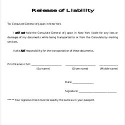 High Quality Release Of Liability Form Template Free Sample Example Format Forms Templates Temple Law