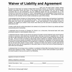 Outstanding Free General Release Form Template New Liability Waiver Forms Contractors Settlement Doc