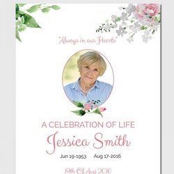 Fantastic Funeral Invitation Card Template Professional Sample Templates Obituary Program Word Vector