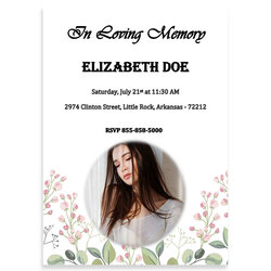 Matchless Free Funeral Invitation Template Blossoms Urns Online Templates Word Invite