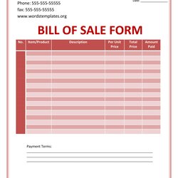 Printable Bill Of Sale Templates Car Boat Gun Vehicle Template