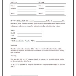 Capital Free Printable Vehicle Bill Of Sale Template Form Generic Car Auto Sample Sales Blank Used Forms