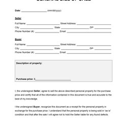 Cool Printable General Bill Of Sale Template Word Form