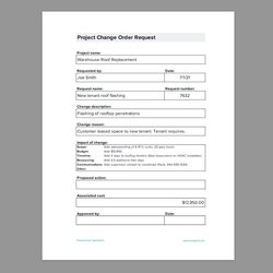 Great Construction Change Order Template Free Download Request Form Example