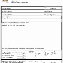 Superior Engineering Change Order Template Construction Form Of