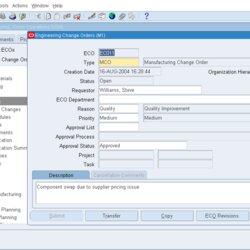 Preeminent Engineering Change Order Oracle Apps Community