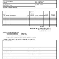 Brilliant Excel Engineering Templates Change Order Template