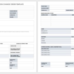 Fantastic Free Construction Change Order Forms Simple Template Word