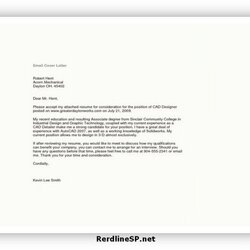 Email Cover Letter Format