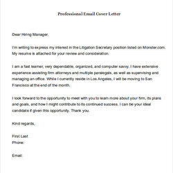 Superb Email Cover Letter Examples Format Sample Professional Doc