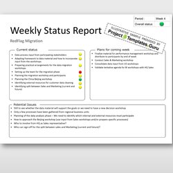 Sublime Brief Weekly Status Report Project Templates Format Pager Microsoft