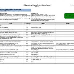 Admirable Weekly Management Report Template Flyer It And Operations Project Status Example