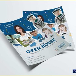 Marvelous Open House Flyer Template Free Publisher Of Kids Design In Word