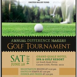 Admirable Free Golf Tournament Flyer Template Charity Templates Event Brochure Outing Fundraiser Invitation