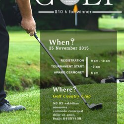 Excellent Golf Tournament Flyer Template Free Templates Charity Flyers Fundraiser Invitation Invite Info