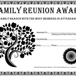 Supreme Free Family Reunion Award Certificate Printable Templates