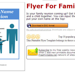 Swell Free Family Reunion Flyer Templates Printable Word Flyers Open