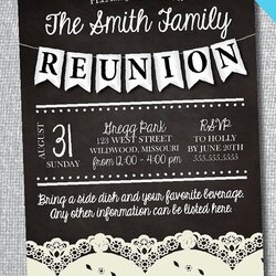 School Reunion Invitation Templates Free Inspirational Best Family Flyers Chalkboard Wording