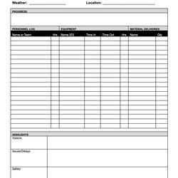 Very Good Construction Daily Report Templates Download Print For Free Template