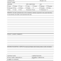Contractor Daily Construction Report Templates At Template Projects