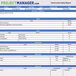 Terrific Free Construction Daily Report Template For Excel Templates Company Record Signed Agrees Happened