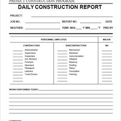 Great Daily Construction Report Templates Google Docs Ms Word Template Site Progress Project Sample Format