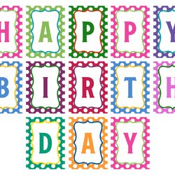 Best Birthday Banner Printable Template For Free At Letters Polka Colorful Dot Happy