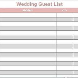High Quality Wedding Guest Lists Excel List Printable Template Checklist Invitation Choose Board
