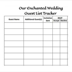 Outstanding Wedding Guest Lists Excel List Template