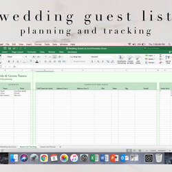 Wonderful Excel Wedding Guest List Planner Event Tracker Spreadsheet