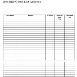 Sterling Wedding Guest List Template Free Word Excel Documents Download Width