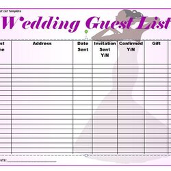 Smashing Free Beautiful Wedding Guest List Itinerary Templates Template